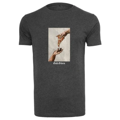 Abbildung von Mister Tee GOD Given Pizza Tshirt print, Herren, Größe: Small, Charcoal