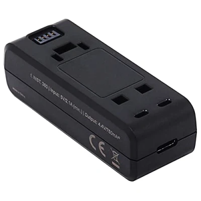 Abbildung von Dual Ladegerät (Netz, USB) kompatibel mit Insta 360 One R, RS Action Cam inkl. 2A USB Netzteil (2 Akkus gleichzeitig ladbar) Doppel Ladehub Lader