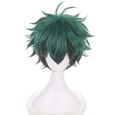 Abbildung von HIROAKIYA Deku Izuku Midoriya Wig, MHA My Hero Academia Cosplay Wig with Cap
