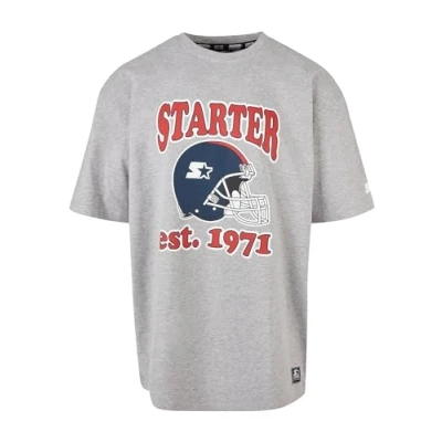 Abbildung von Starter Football Tshirt print, Herren, Größe: Large, Heathergrey