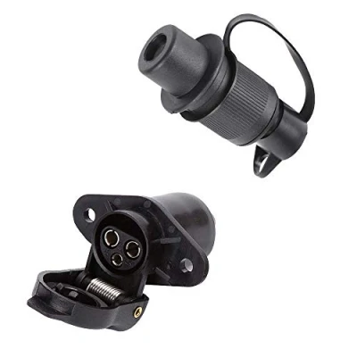 Abbildung von ETUKER Stecker 3 Polig &amp; Steckdose Polig, Anhänger 12V, Din 9680 Adapter Für Anhänger/LKW/RV/Cars/Universelles Zubehör (2 Mount Punkte Schraubenende)