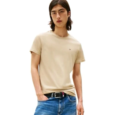 Abbildung von Tommy Jeans Herren TJM Xslim Jersey Tee Dm0dm04411 S/S T Shirt, Khaki (Silt), XS EU