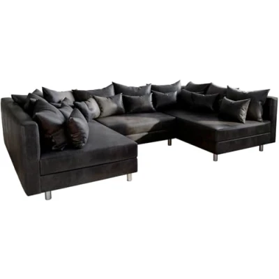 Abbildung von DELIFE Couch Clovis Anthrazit Antik Optik Wohnlandschaft modulares Sofa