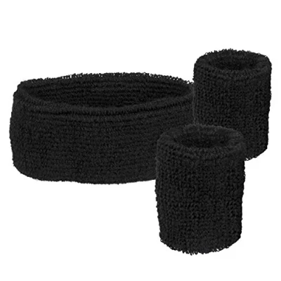 Abbildung von Boland Schweißbänder, 1 Stirnband und 2 Armbänder, Einheitsgröße, Sport, Accessoire, 80er Jahre, Trainingsanzug, Tennisspieler, Kostüm, Mottoparty, Karneval