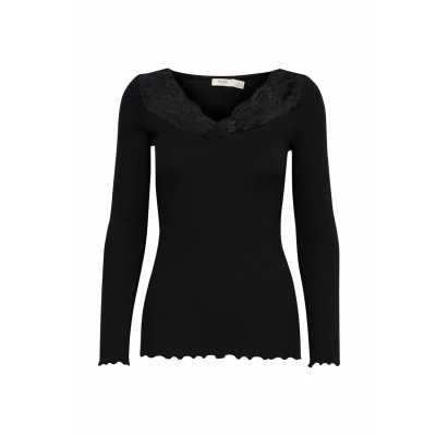Abbildung von Fransa Hizamond TEE Langarmshirt, Damen, Größe: Large, Black