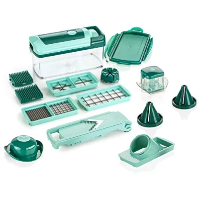 Abbildung von Genius Gemüseschneider Nicer Dicer Fusion Julietti, Set 16 tlg., mintgrün, zahlreiche Zubereitungsmöglichkeiten