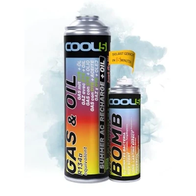 Abbildung von COOL5 2in1 r134a kältemittel mit Öl, klimagas für Klimaanlagenaufladung Autos 1995 2016 + Refresher Bombe Universalreiniger 500ml