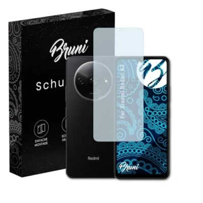 Abbildung von Bruni Schutzfolie kompatibel mit Xiaomi Redmi A3 Folie, glasklare Displayschutzfolie (2X)
