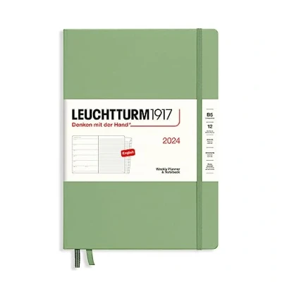 Abbildung von LEUCHTTURM1917 367760 Wochenkalender &amp; Notizbuch Composition (B5) 2024, 12 Monate, Salbei, Englisch