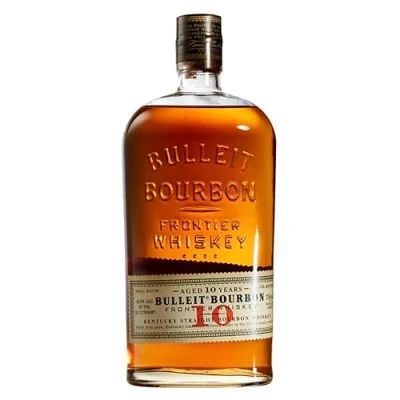 Abbildung von Bulleit 10 Jahre Bourbon American Frontier Whiskey, Ultra Premium handgefertigt in Kentucky, 45.6% vol, 700ml Einzelflasche