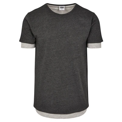 Abbildung von Urban Classics FULL Double Layered TEE Tshirt basic, Herren, Größe: Small, Charcoal/grey