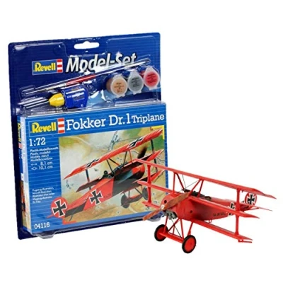 Abbildung von Revell Fokker DR.1 Triplane, Starrflügelflugzeug Modell, Montagesatz, 1:72, Dr.I, Kunststoff, First World War