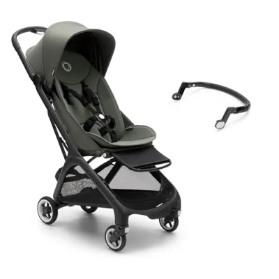 Abbildung von Bugaboo Butterfly Set ultrakompakter Reise Kinderwagen inkl. Sicherheitsbügel für extra Komfort, klein &amp; leicht, einhändig faltbar, City Buggy Babys ab 6 Monaten, Forest Green