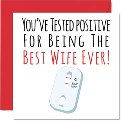 Abbildung von Stuff4 Lustige Geburtstagskarten die Ehefrau Postive Best Wife Ever Witz Karte vom Ehemann Geburtstagsgeschenk 145 mm x Valentines Jahrestag Grußkarten Geschenk