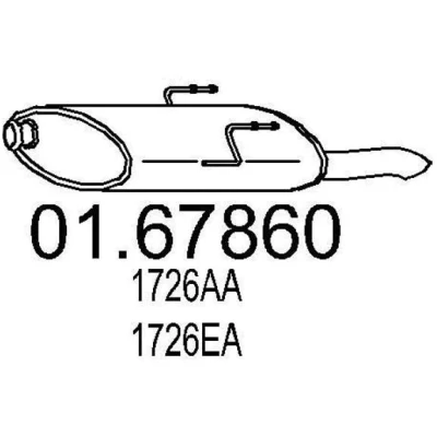 Abbildung von MTS 01.67860 Endschalldämpfer 610 PEUGEOT: 406 Limousine