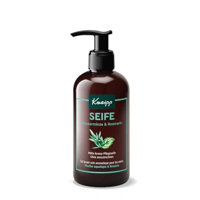 Abbildung von Kneipp milde Aroma Pflegeseife Wasserminze Rosmarin, Seife für eine gründliche Handreinigung, natürliche ätherische Öle ein besonderes Dufterlebnis, 250 ml