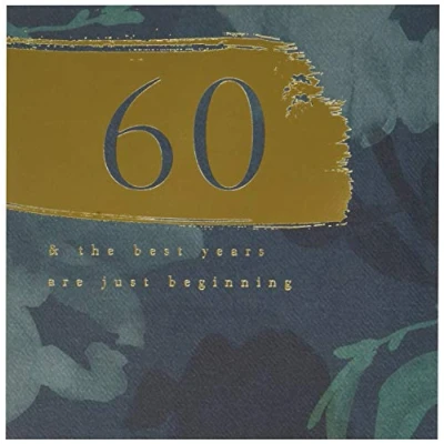 Abbildung von Geburtstagskarte zum 60. Geburtstag von Hallmark klassisches textbasiertes Design.