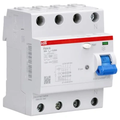 Abbildung von ABB F204 B 25/0.03 FI Schutzschalter 4P Typ 30 mA 25 A