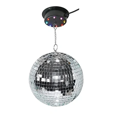 Abbildung von Diskokugel Set 20cm . Spiegelkugel mit Motor (Mit LED (bunt))