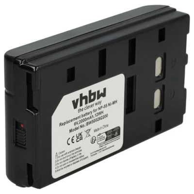 Abbildung von vhbw 1x Akku kompatibel mit Sony CCD TR21, TR202E, TR23, TR2000E, TR205, TR202 Videokamera Camcorder (2000 mAh, 6 V, NiMH)