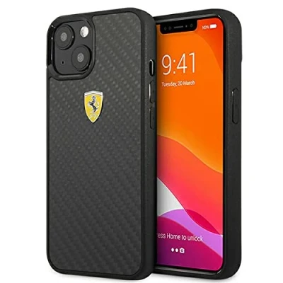Abbildung von Ferrari FEHCP13SFCABK hülle für iPhone 13 Mini 5,4&quot; schwarz On Track Real Carbon