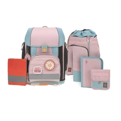 Abbildung von LÄSSIG Schulranzen Unique, Boxy, Rose Blue Black (Set, 7 tlg), PETA approved vegan, aus recyceltem Material