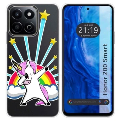 Abbildung von Transparente Silikonhülle für Huawei Honor 200 Smart 5G, Einhorn Design