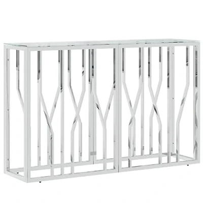 Abbildung von vidaXL Beistelltisch Konsolentisch 110x30x70 cm Edelstahl und Glas (1 St)