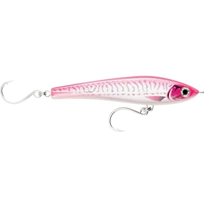 Abbildung von Rapala Angelköder X Rap Magnum Stick Angelmaterial mit Kunststoffkonstruktion Fischköder aus sinkendem Meer Schwimmtiefe variabel Größe 17 cm / 88 g HD Hot Pink UV