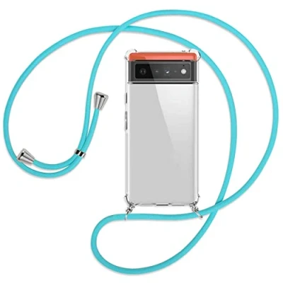 Abbildung von mtb more energy® Handykette kompatibel mit Google Pixel 6 (6.4&#039;&#039;) türkis Smartphone Hülle zum Umhängen Anti Shock Full TPU Case
