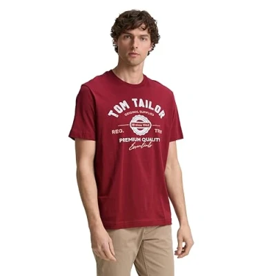 Abbildung von TOM Tailor LOGO TEE Tshirt print, Herren, Größe: XL, Burned cordovan red