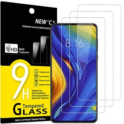 Abbildung von NEW&#039;C 3 Stück, Panzer Schutz Glas für Xiaomi Mi Mix 3, Frei von Kratzern, 9H Härte, HD Displayschutzfolie, 0.33mm Ultra klar, Ultrabeständig