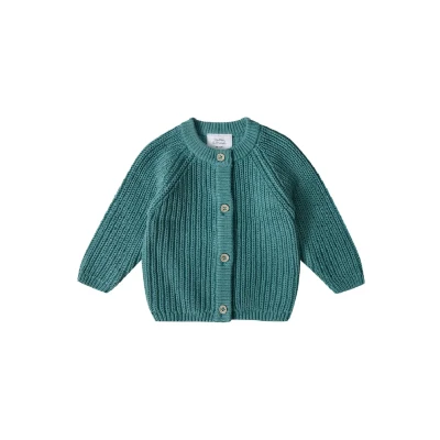 Abbildung von Stellou &amp; friends Unisex Strickjacke für Kinder, Größe: 74/80, Sage teal