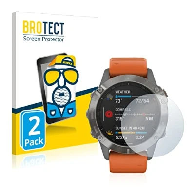 Abbildung von BROTECT Entspiegelungs Schutzfolie für Garmin Fenix 6 (2 Stück) Matte Displayschutz Folie, Anti Reflex, Fingerprint