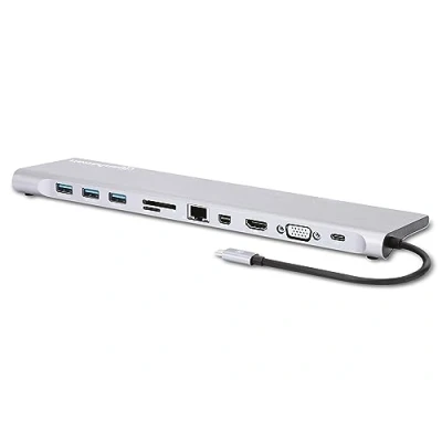 Abbildung von Manhattan 130578 USB C™ 11 in 1 Dreifach Monitor mit MST