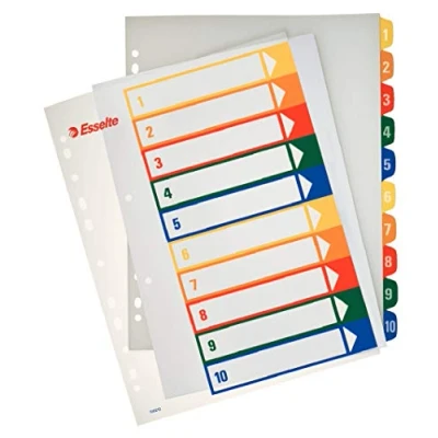 Abbildung von Esselte 218708 Register Polypropylen A4, 10 Positionen, aufdruckbar