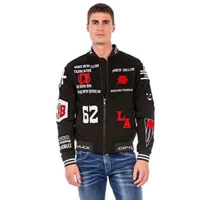 Abbildung von Cipo &amp; Baxx Bomberjacke, Herren, Größe: Medium, Schwarz