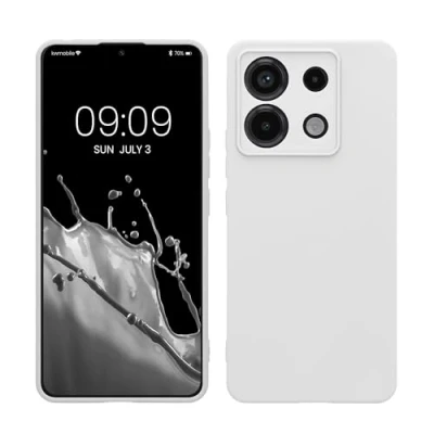 Abbildung von kwmobile Handyhülle kompatibel mit Xiaomi Redmi Note 13 Pro 5G / Poco X6 Hülle Handy Case aus weichem Silikon in Weiß matt