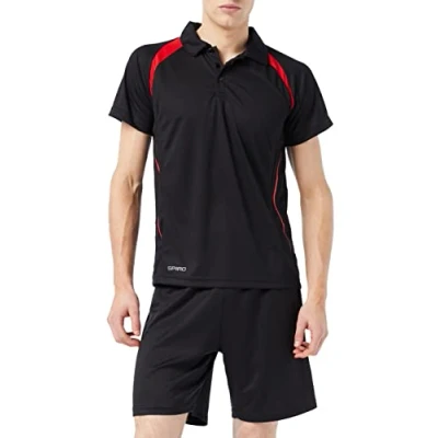 Abbildung von Spiro Team Spirit Polo Herren Poloshirt , Schwarz (Black/Red 154) Medium