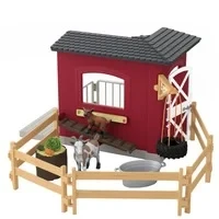 Abbildung von schleich FARM WORLD Ziegenstall 42726 Set inkl. Stall, Ziege, Zicklein, Zaun &amp; Zubehör detailgetreue Tierfiguren tolles Geschenk für Kinder Bauernhof Spielzeug ab 3 Jahre aus 31 Teilen