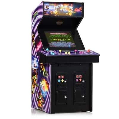 Abbildung von Quarter Arcades Official TMNT Turtles In Time 1/4 Sized Mini Arcade Cabinet by Numskull Playable Replica Retro Game Machine Micro Console