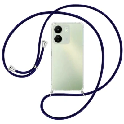 Abbildung von mtb more energy® Handykette kompatibel mit Xiaomi Redmi 13C, Poco C65 Blue Line Smartphone Hülle zum Umhängen Anti Shock Full TPU Case