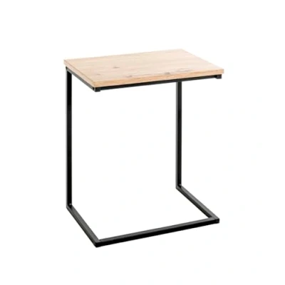Abbildung von HAKU Möbel Beistelltisch Eiche, schwarz, MDF, Metall Maße: B 40 cm x H 50 T 30 cm, Style: Modern