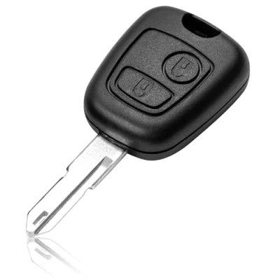 Abbildung von 2 Tasten Gehäuse der Fernbedienung Typ Messer für Peugeot 106 107 206 207 306 307 406 407 Auto Schlüsselgehäuse Pilot Autoschlüssel