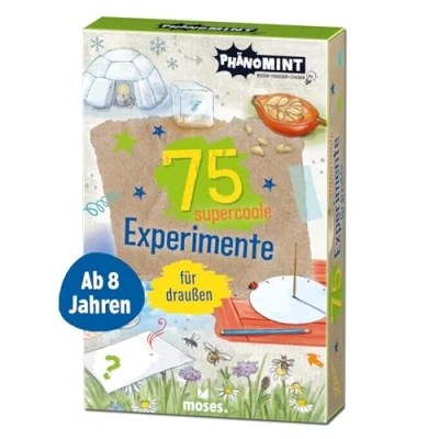 Abbildung von moses. PhänoMINT 75 supercoole Experimente für draußen Spannende und wissenswertes über die Phänomene der Natur Kartenset Kinder ab 8 Jahren