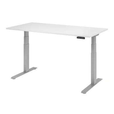 Abbildung von Hammerbacher Schreibtisch XDKB16 Weiß/Silber