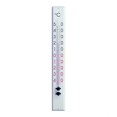 Abbildung von TFA Dostmann Analoges Innen Außen Thermometer, aus Metall, und Außentemperatur, wetterfest, große Skala, Weiß
