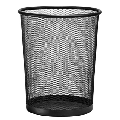 Abbildung von D.RECT Papierkorb Büro 19L Abfalleimer, aus Drahtgeflecht Mülleimer, Papiereimer Metall Büroeimer Mesh Runder, XXL Schwarz