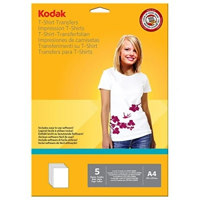 Abbildung von Kodak Inkjet Fotopapier (5 Blatt, A4) T Shirt Transfer hell für helle Stoffe