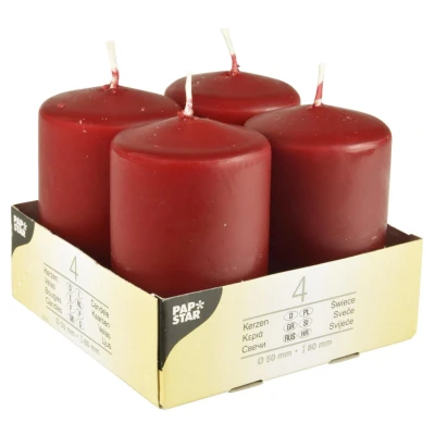 Abbildung von PAPSTAR Stumpenkerzen 8 cm bordeaux